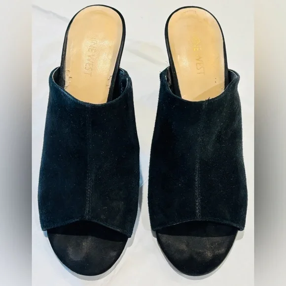 Nine West NW7 Blocky Suede Mules - Picture 3 of 10